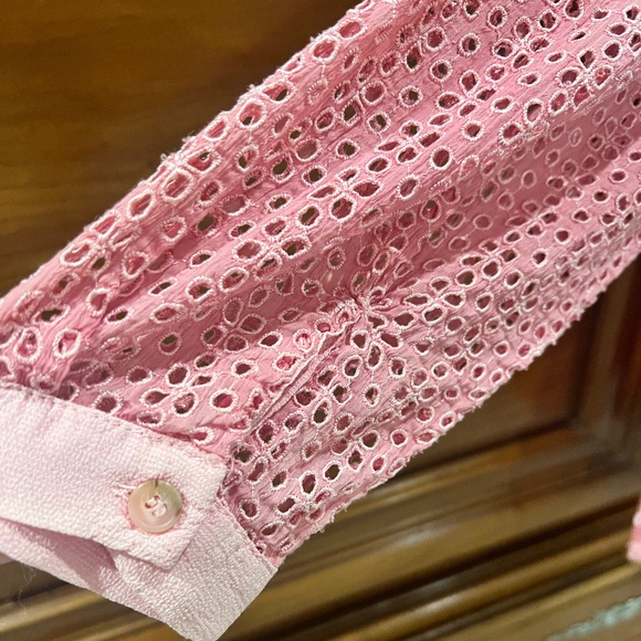 NWOT Sunday St Tropez Pink Long Sleeve Embroidered Top Size Small - Picture 6 of 9
